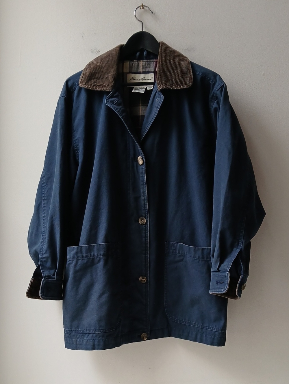 Vintage Eddie Bauer Flannel Lined Barn Jacket Oversized Women's Small
